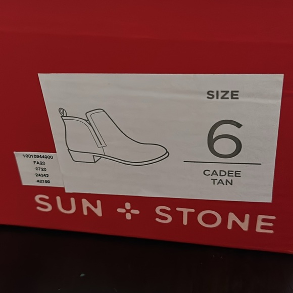 Sun + Stone Womens Tan Bootie Size 6 - Picture 3 of 6